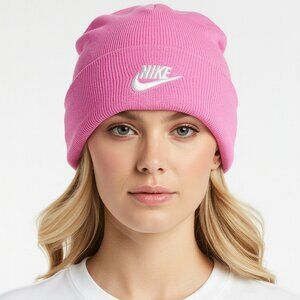 Nike Pink Peak Futura Beanie‎ HF0186-675 One Size Adult Unisex Cuffed Knit Hat